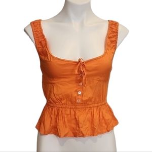 Urban Outfitters Orange Peplum Peasant Tank Top NWT